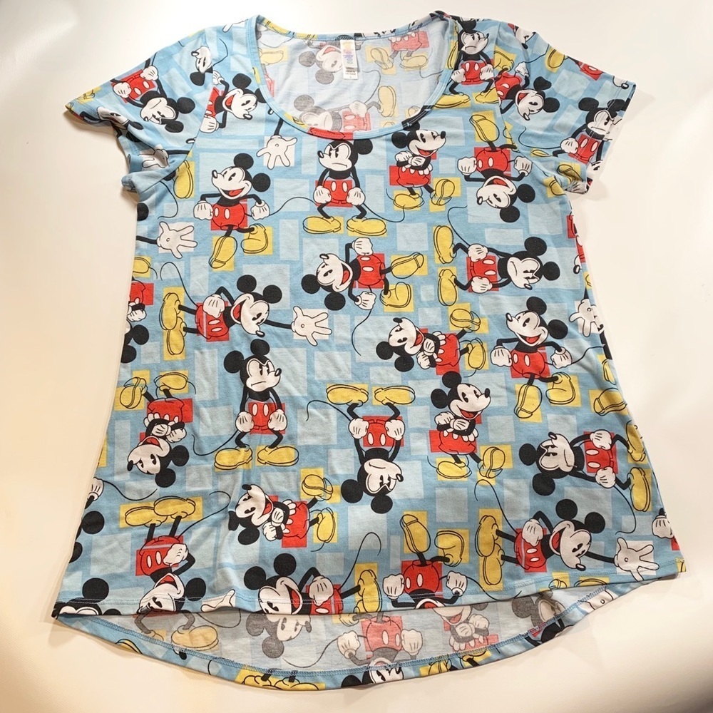 LulaRoe Disney Collection Mickey Mouse Print Small Classic Baby Blue Disney - Picture 2 of 7